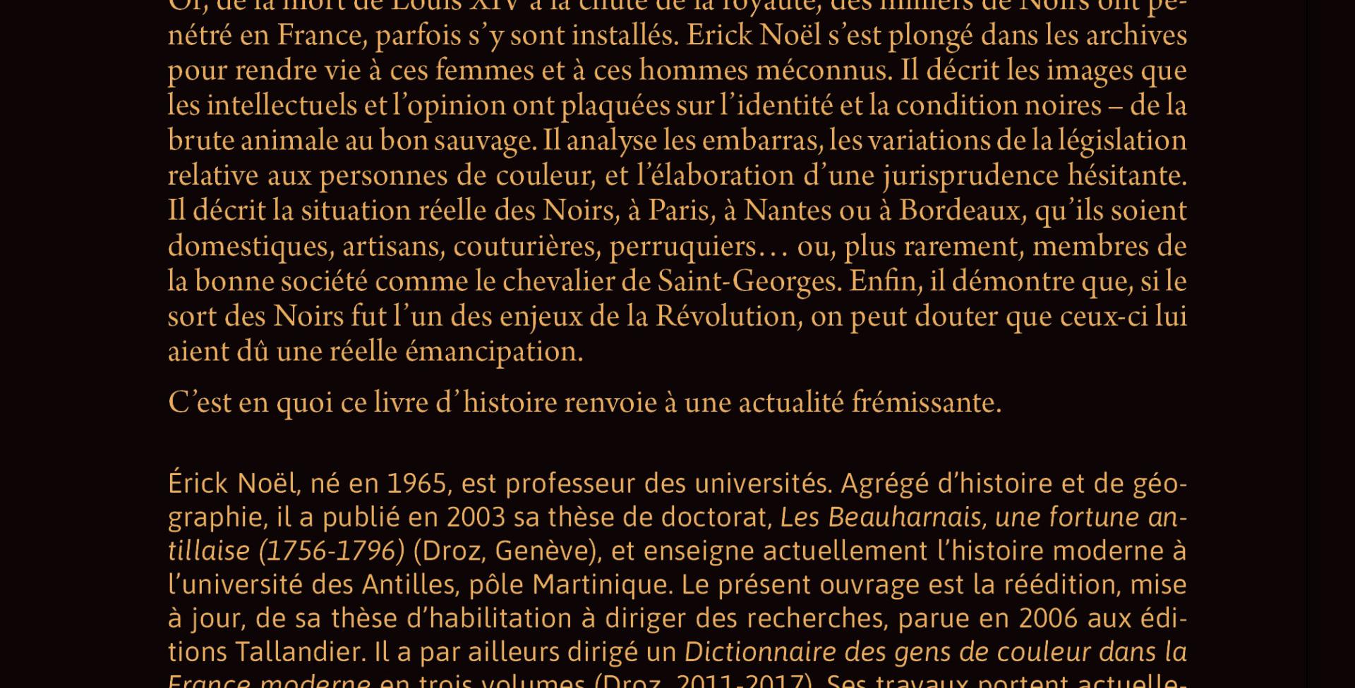 4e de couv Être noir